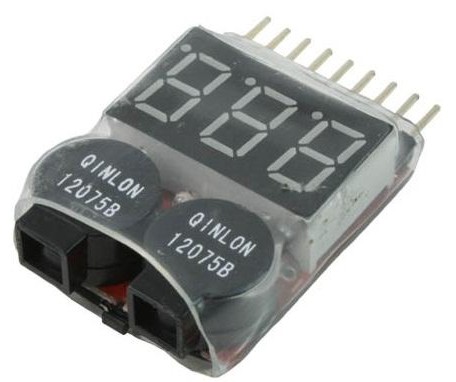 Low voltage + buzzer Reader for 1-8 LiPo celler.