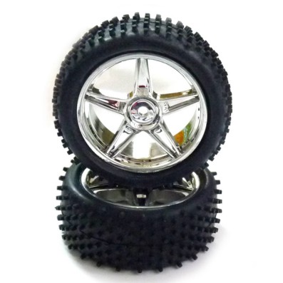 06010V Front " Chrome " wheel complete buggy 2stk