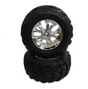 908-002 Tire unit chromed 1/10 monster 2stk
