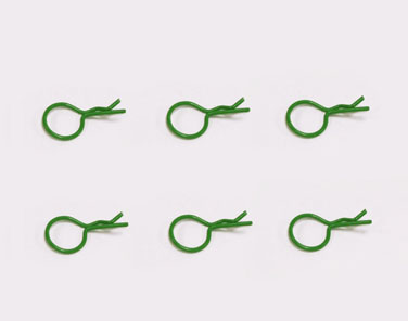 258096g 1:10 Body clips grøn, 6stk.