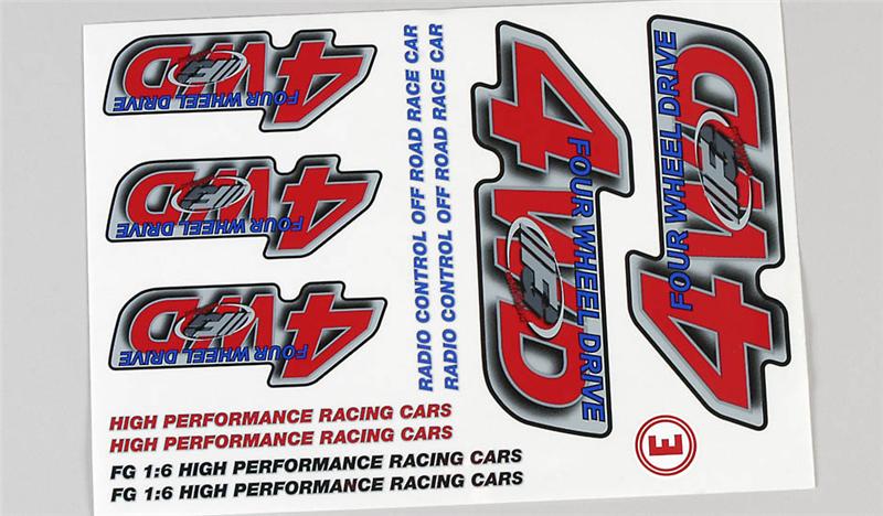 FG 58155 4WD model stickers for Monster/Stadium models.