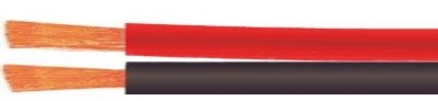 Rød / Sort ledning 2 x 0,75mm2 pr. meter