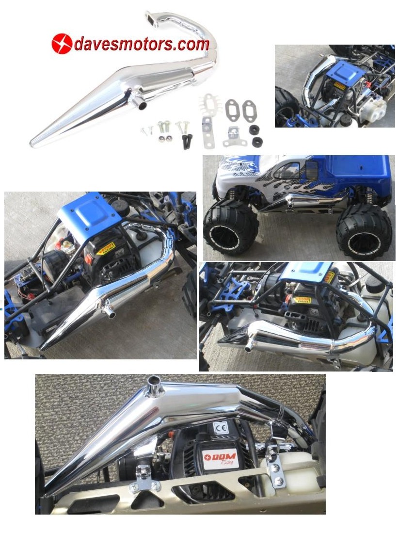 FD158 Dominator Chrom udstødning til HIMOTO buggy/monster UDSOLG
