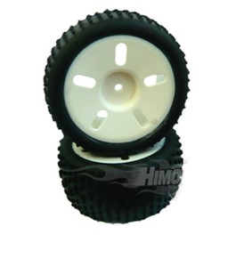 83705W White Tire & Rim Complete 2P