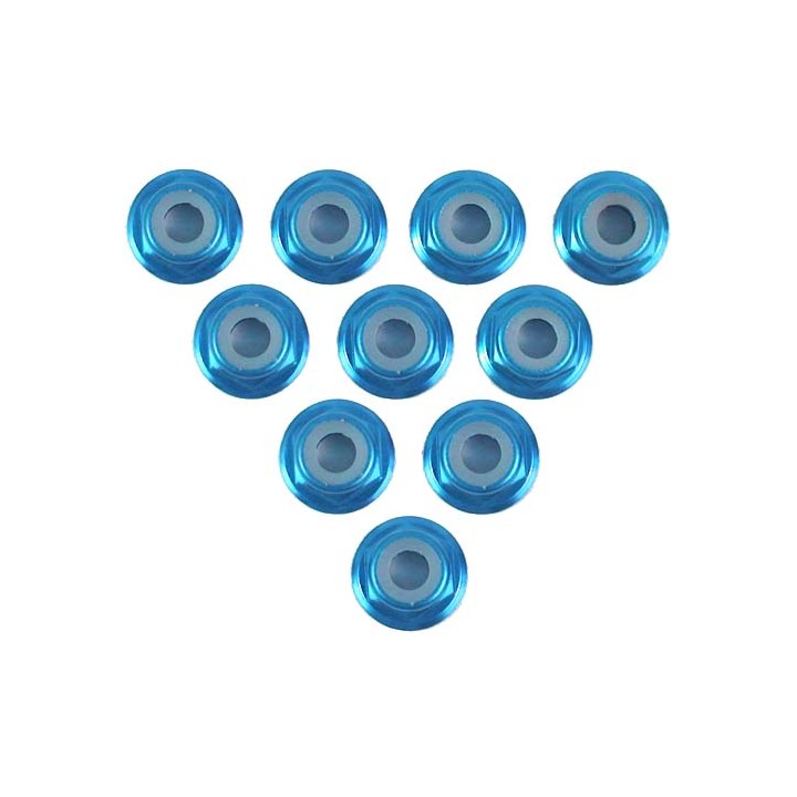 2mm Alu. Lock nut blå. ln-m2f-bu 10 stk.