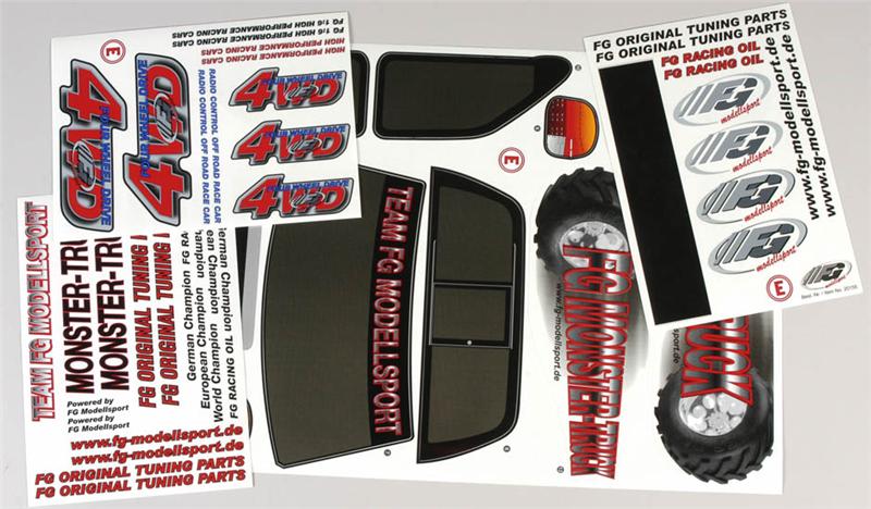 FG 26155 Model stickers for Monster/Stadium truck 4WD, sæt.